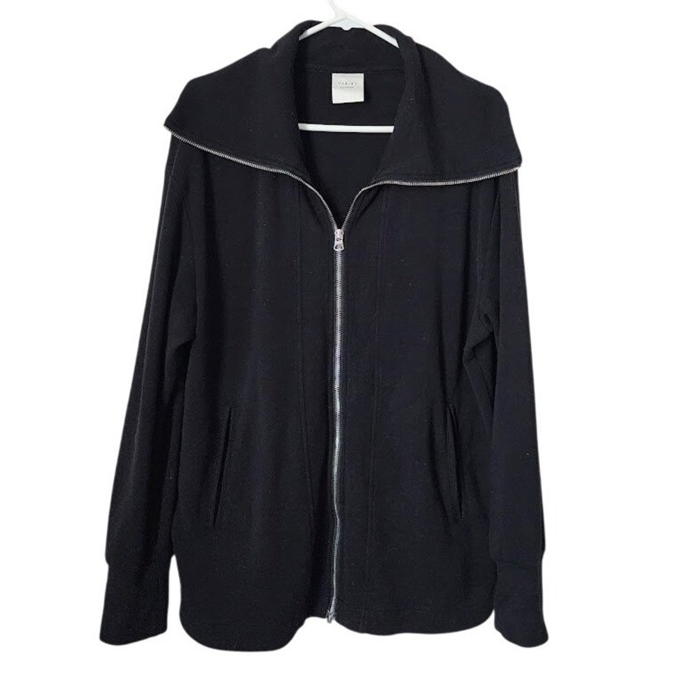 VARLEY DoubleSoft Zip Jacket Oversized Collar Minimalist Black Size M‎